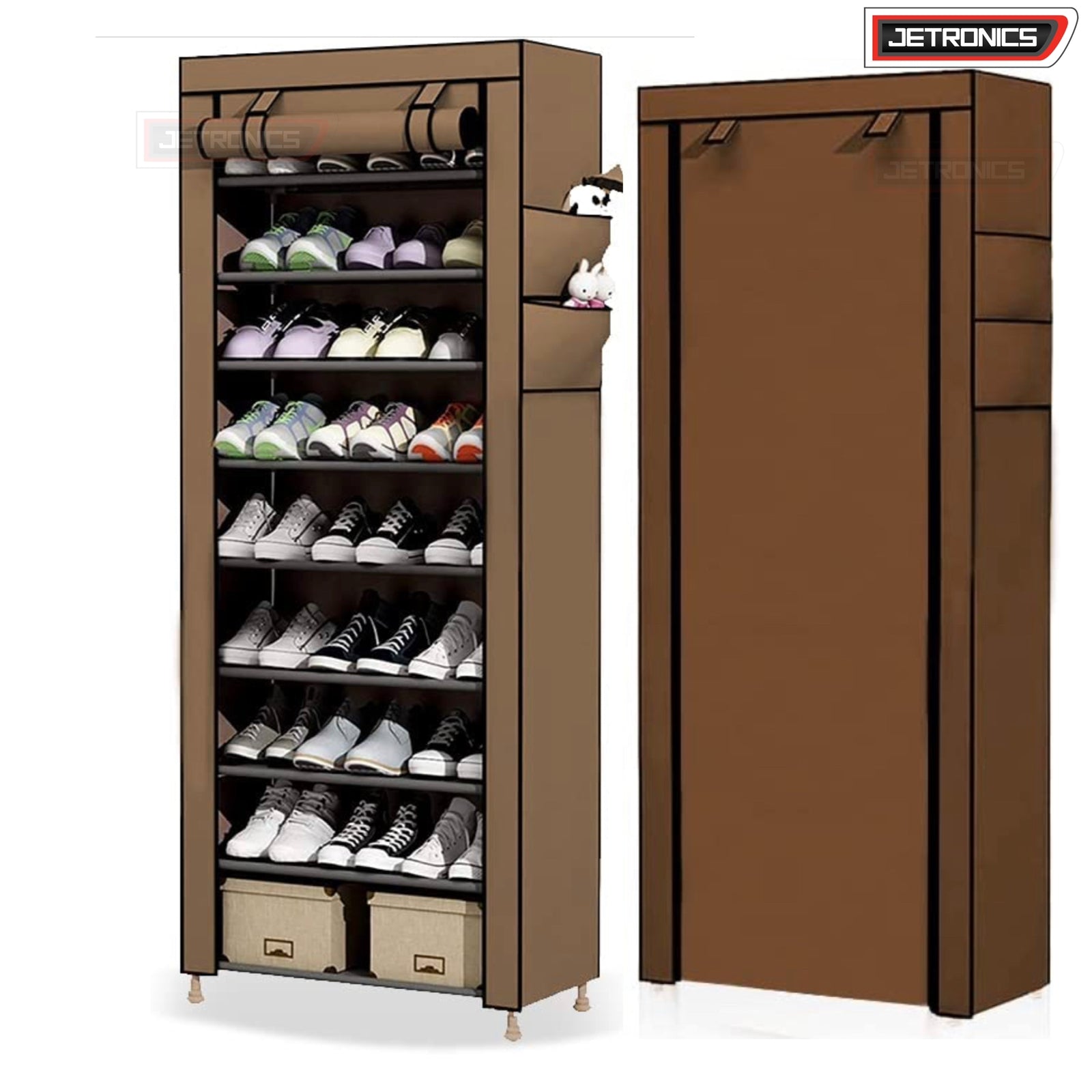 Foldable 10 Tiers Shoe Rack for 27 Pairs