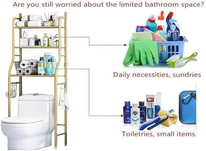 The Toilet Storage Bathroom Space Saver Rack, 3-Shelf Stable Anti-Tilt Multifunctional Bathroom