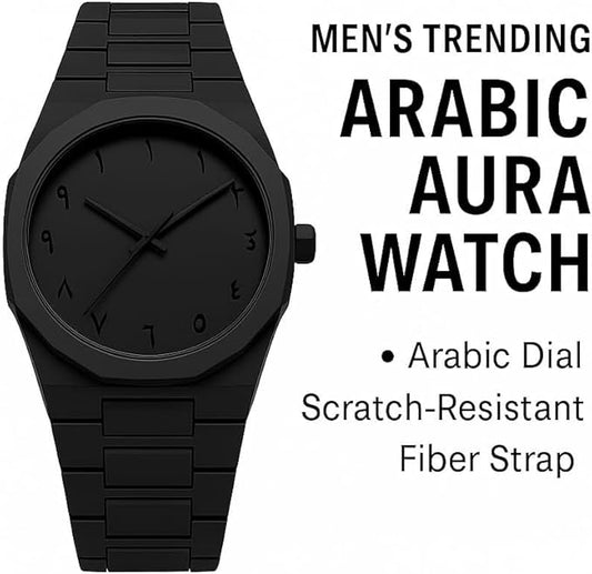 2 PC BLACK ARABIC WATCH