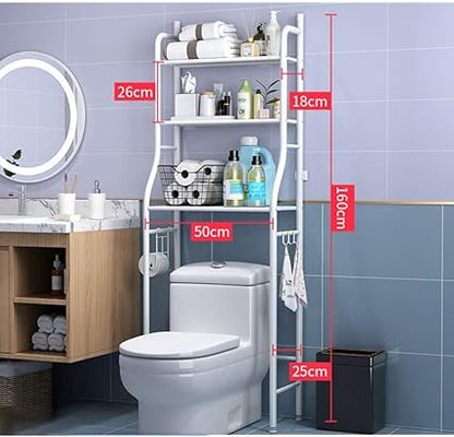 The Toilet Storage Bathroom Space Saver Rack, 3-Shelf Stable Anti-Tilt Multifunctional Bathroom